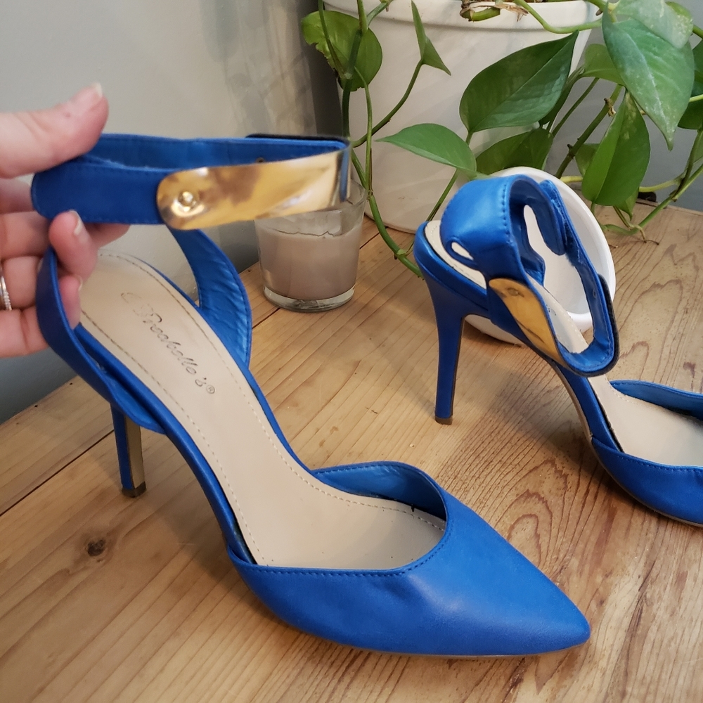 Cobalt Blue & Gold Heels